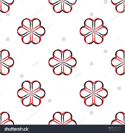 Red Black Flowers On White Background Stock Vector (Royalty Free