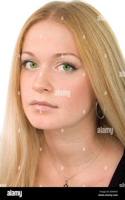 Pretty Green Eyed Blonde Stock Photo Alamy