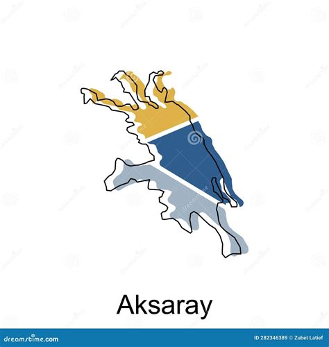 Mapa De La Provincia De Aksaray De Turquía Mapa Mundial De La Plantilla