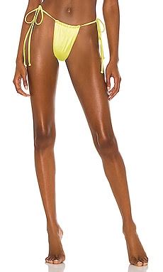 Frankies Bikinis Tia Satin Bikini Bottom In Lemon Drop REVOLVE