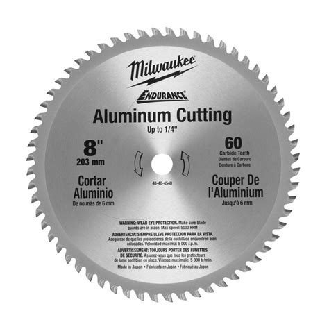 Milwaukee Aluminum Metal Cutting Circular Saw Blade 8 in. x 60 Carbide ...