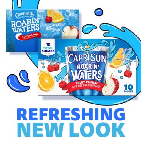 Capri Sun Roarin' Waters Fruit Punch Wave Flavored Water Kids Drink Pouches, 10 ct - QFC