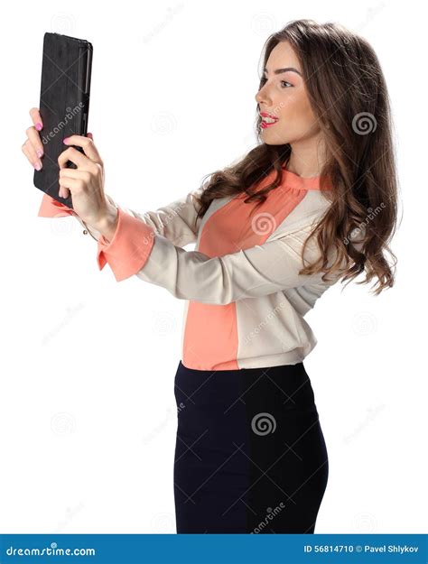 Business Woman With Tablet Computer Stock Photo Image Of