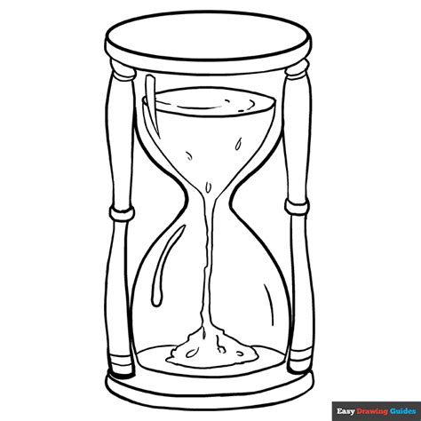 Hourglass Coloring Page Easy Drawing Guides