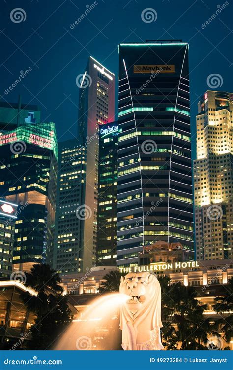 Singaporedecember 202013 View Of The City Skyline At Night In