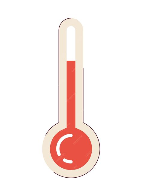 Premium Vector | Thermometer hot semi flat colour vector object weather ...