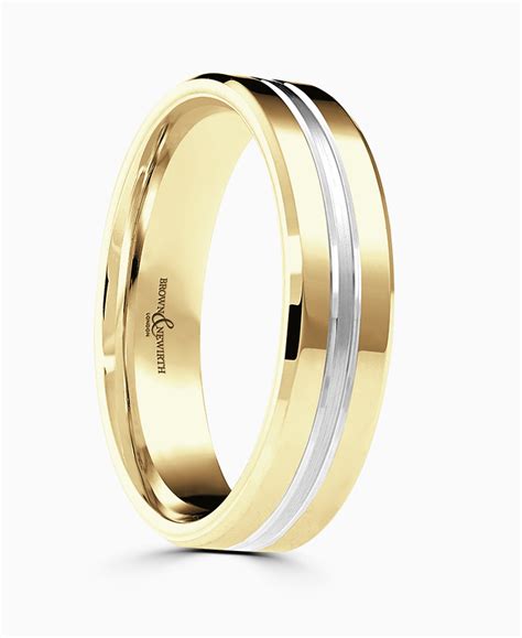 Two Colour Wedding Ring Brownandnewirth