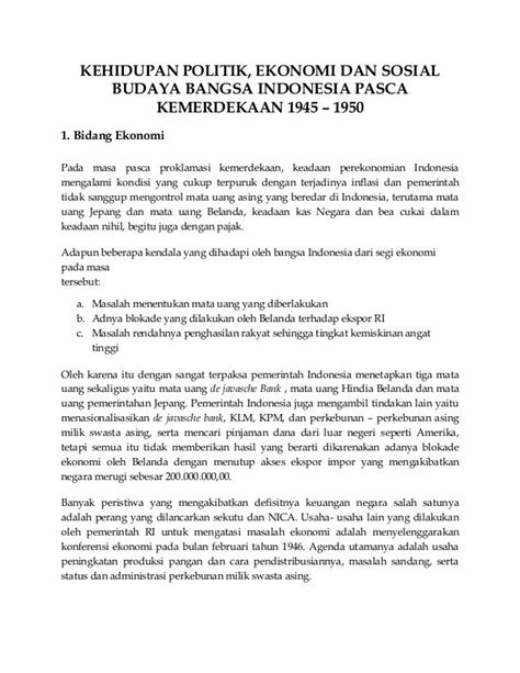 Perubahan Sosial Budaya Di Bidang Ekonomi