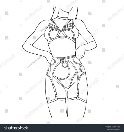 Sexy Woman On White Background Nude Stock Illustration