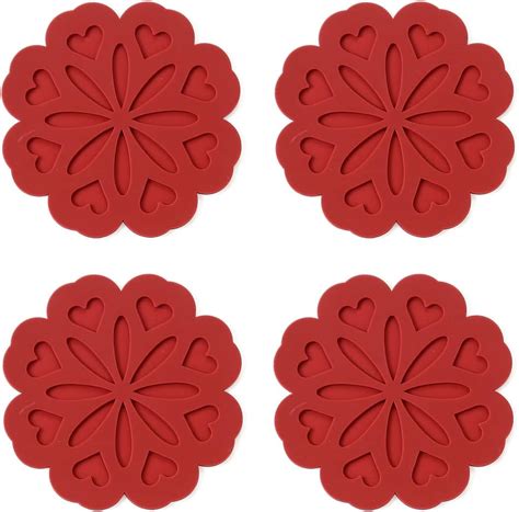 Amazon Set Of Silicone Trivet Mat Hot Pot Holder Pads For Table Countertop Non Slip