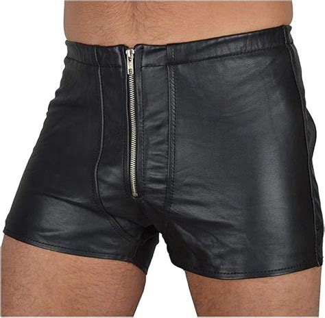 Killreal Men S Sexy Faux Leather Gay Underwear Tight Zipper Pouch Boxers Briefs Wet Look Shorts