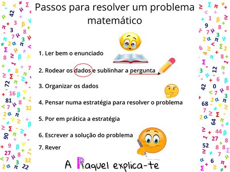 Passos para resolver um problema matemático A Raquel explica te A