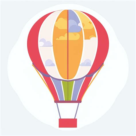 AI Generated Hot Air Balloon Avatar Icon Clip Art Sticker Decoration Simple Background 34721469