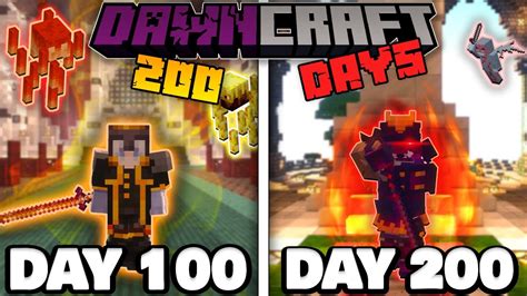 I Survived 200 Days In DawnCraft In HARDCORE Minecraft YouTube