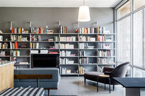 Tall Living Room Shelving Unit The Middle Shelf On The Metal And Wood
