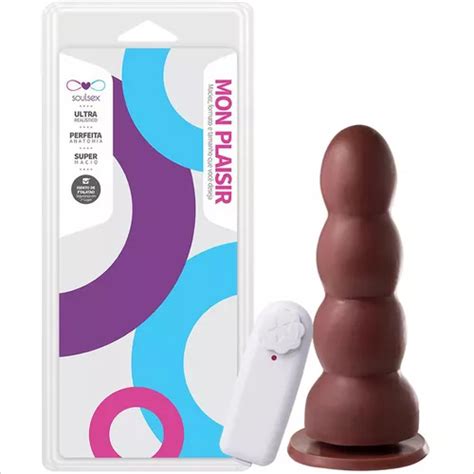 Vibrador Dilatador Anal Silicone Plug Ventosa Escalonado Top Cor Marrom