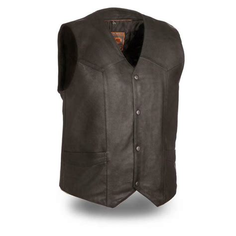 First MFG The Texan Soft Naked Cowhide Motorcycle Vest