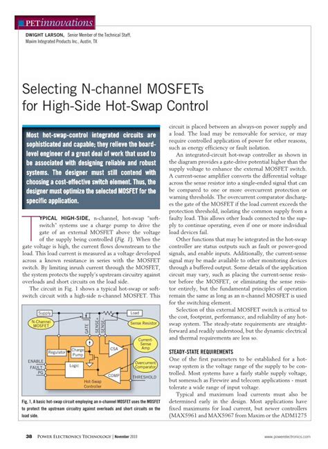 PDF Selecting N Channel MOSFETs For High Side Hot Swap Control DOKUMEN TIPS