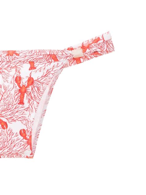 Brigitte Sea Life Print Bikini Set Red Farfetch