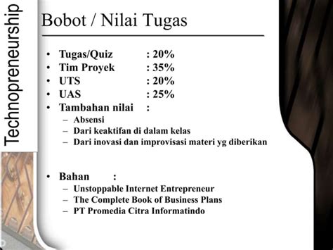 TECHNOPRENEURSHIP Pertemuan Ke 1 Ppt