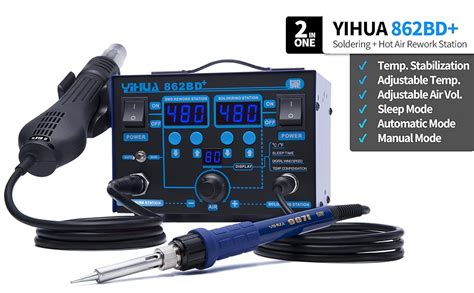 Yihua Bd Smd Hot Air Rework Station Soldering Iron Station In Station With Temperature