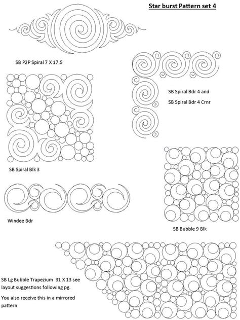 Computerized Digitized Quilt Patterns For The Quilt Called Starburst By