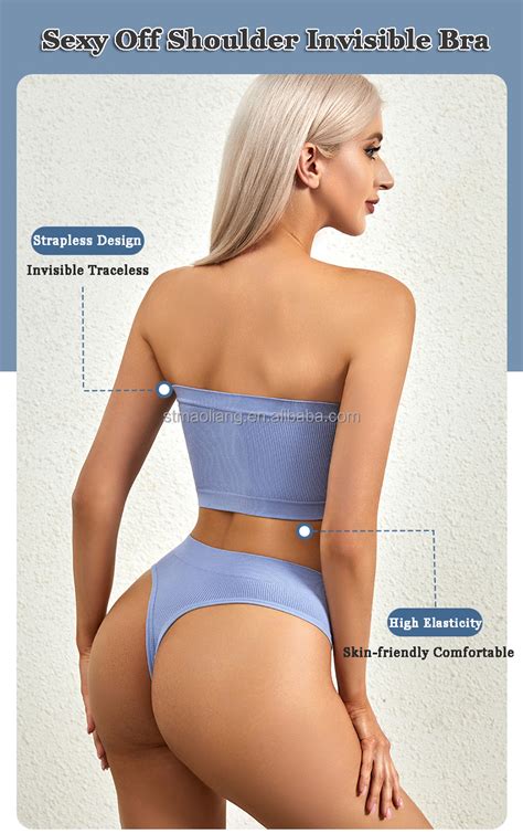 Strapless Lingerie Set Sexy G String Thong Bikini Push Up Bra Top Female Seamless Underwear