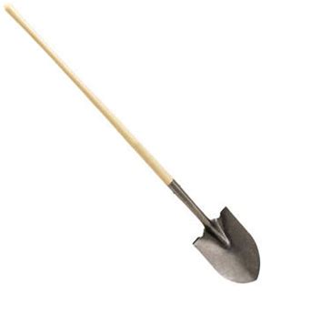 Round shovel wood handle – silver