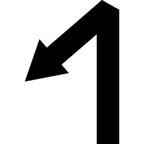 Left Down Arrow Symbol With One Angle Free Icon