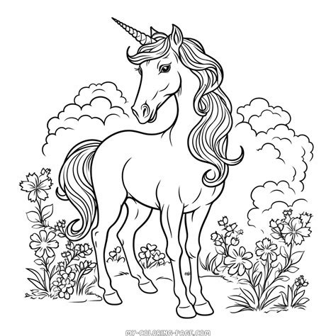 Unicorn horse coloring page | My Coloring Page