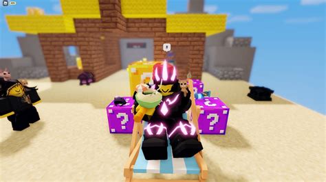 The New Lucky Block Items Are Op Huge Lucky Blocks Roblox Bedwars Youtube