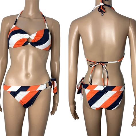 New Victoria S Secret Striped String Bikini Set Gem