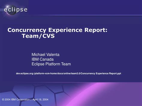 PPT - Concurrency Experience Report: Team/CVS PowerPoint Presentation