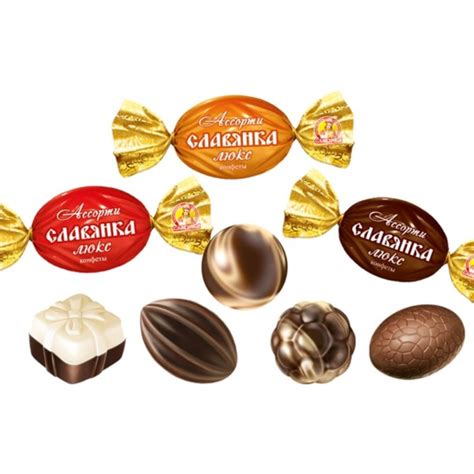 Ассорти Люкс 1кг*6уп Славянка конфеты / СЛАВЯНКА - КРУПСКОЙ конфеты ...