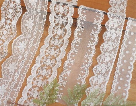 Embroidered Tulle Lace Trim By The Yard Etsy