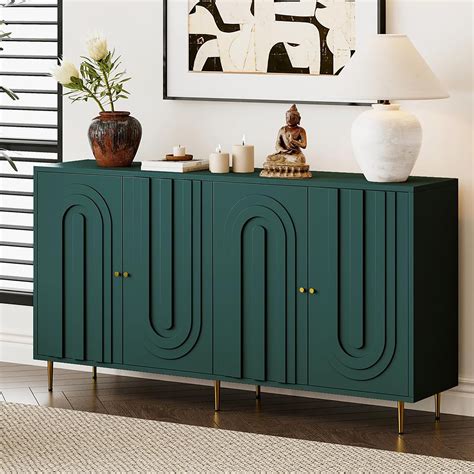 HMFULE Sideboard Buffet Cabinet Cabinet with Storage with 4 Doors, 59.8