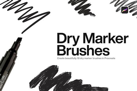 10 Dry Marker Brushes Procreate Graphic By Ccpreset · Creative Fabrica