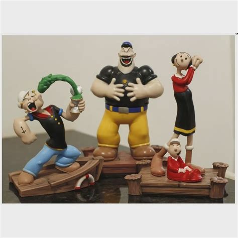 Popeye Brutus Olivia Palito e Gugu Boneco Colecionável Obra De Arte