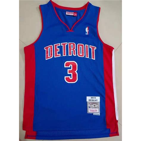 Nova Camisa De Basquetebol Masculina De Detroit Pistons 3 Ben Wallace