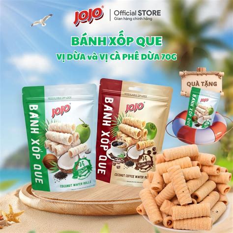 Bánh Xốp Que Vị Dừa và Cà Phê Dừa JOJO 70G - Bánh Xốp Quế Thơm Béo Ngọt ...
