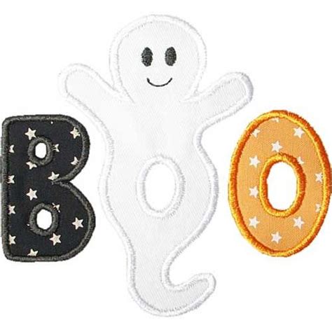 Boo Ghost Applique Design | Halloween applique, Applique designs ...