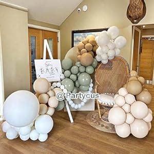 Amazon Dusty Green Nude Balloon Garland Double Stuffed Blush Brown Cream Sand White Neutral