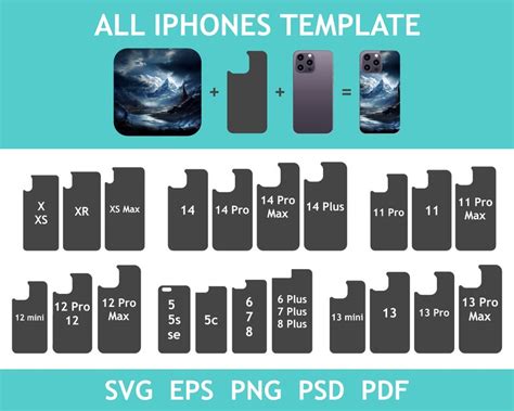 Phone Case Template Mega Pack Sublimation Template For Iphone Cases Svg Png Dxf Cricut Vector