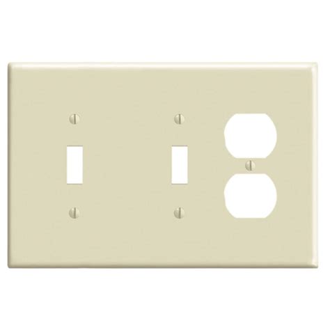 Leviton 3 Gang Midway 2 Toggle 1 Duplex Combination Nylon Wall Plate Ivory R51 0pj21 00i The