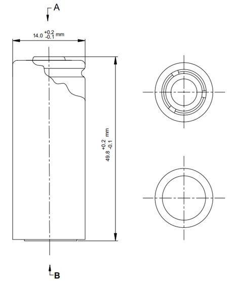 Outline Dimension of 14500 battery - Lithium ion Battery Manufacturer ...