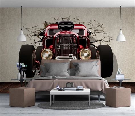 3D Red Car 549 Wall Murals - ACWALL