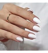 Amazon French Tip Press On Nails Almond Btartbox Hot Pink Press On Nails Short Stick On