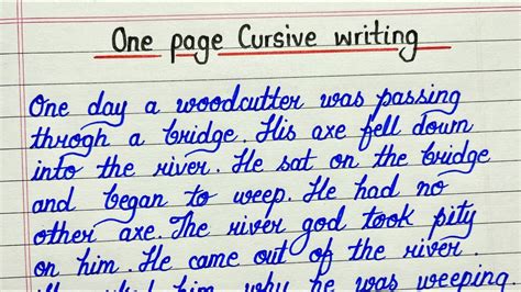 Cursive Writing One Page Cursive English Writing Practice Youtube