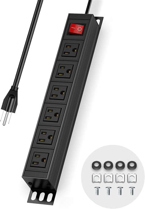 Amazon Outlet Metal Power Strip Heavy Duty Wide Spaced Power