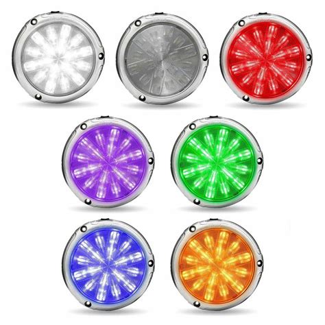 Peterbilt 6" Round Multicolor LED Interior Cab Dome Light With Chrome ...